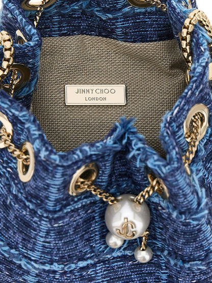 Jimmy Choo Blaue Stoffhandtasche