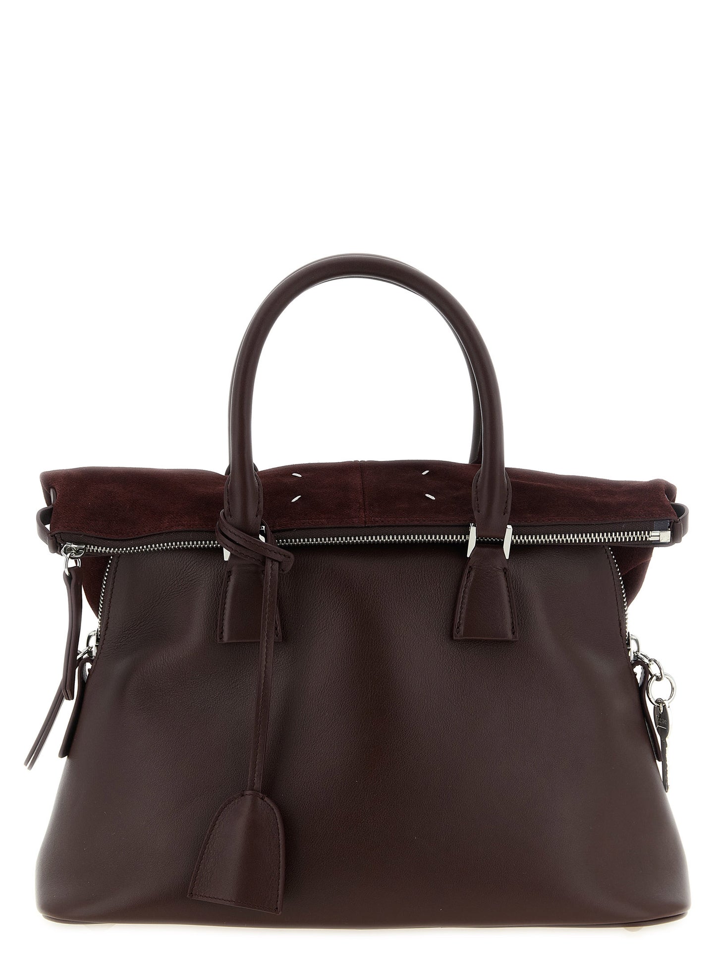 Maison Margiela Schultertasche aus bordeauxrotem Kalbsleder