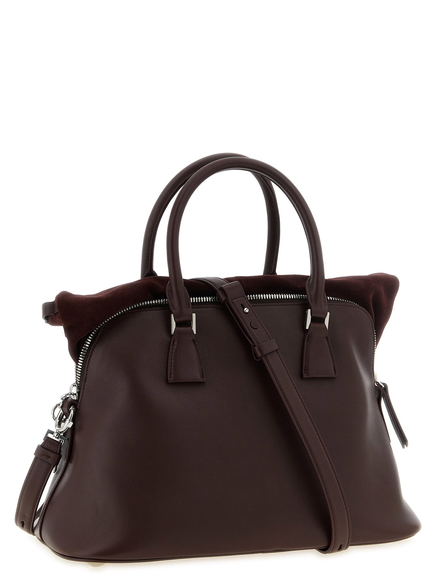 Maison Margiela Schultertasche aus bordeauxrotem Kalbsleder