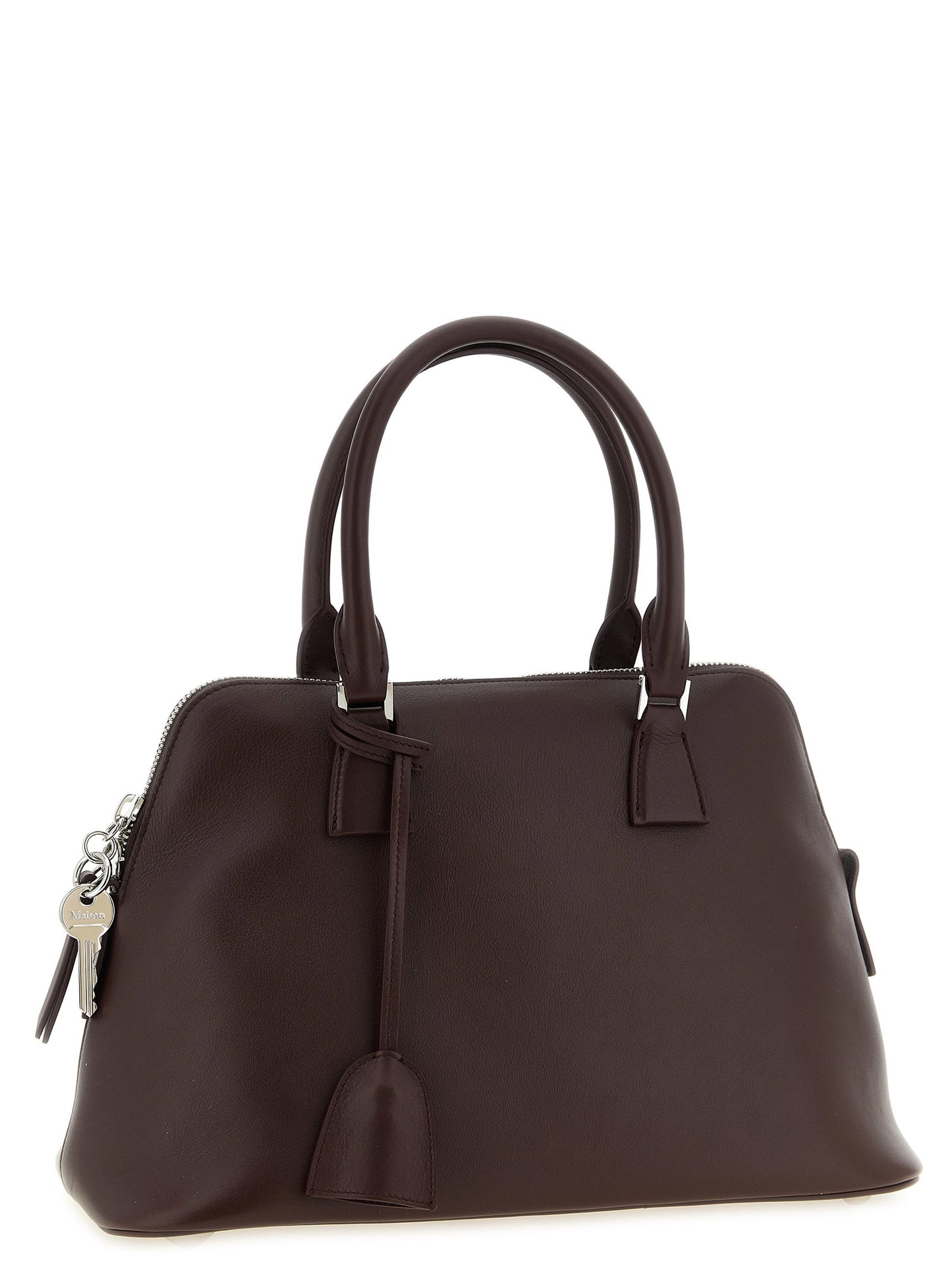 Maison Margiela Schultertasche aus bordeauxrotem Kalbsleder