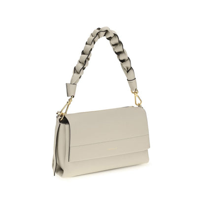 Coccinelle Beige Kalbsleder Bos Taurus Schultertasche