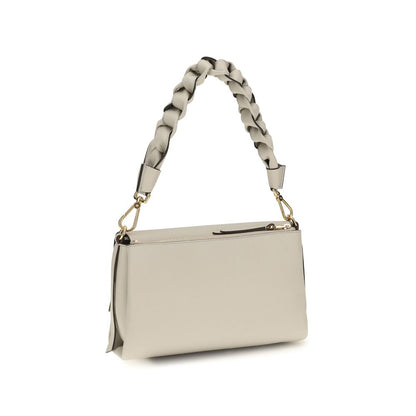 Coccinelle Beige Kalbsleder Bos Taurus Schultertasche