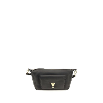 Coccinelle Schwarze Bos Taurus Kalbsleder Schultertasche