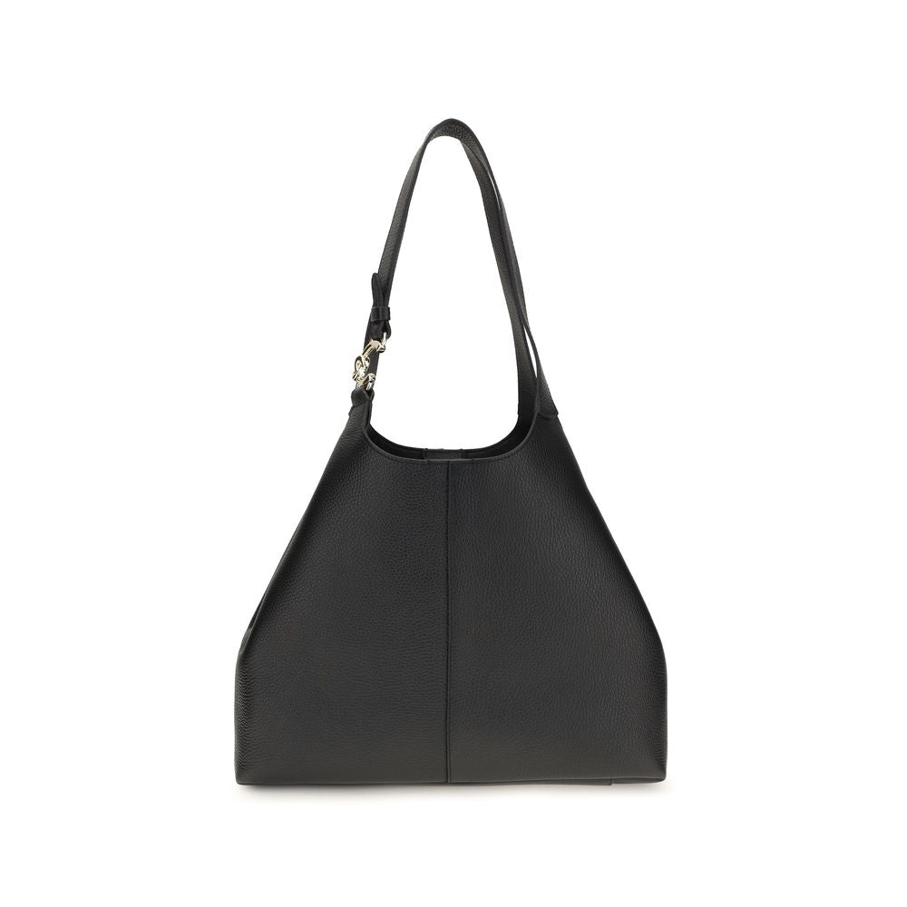 Coccinelle Schwarze Bos Taurus Kalbsleder Schultertasche