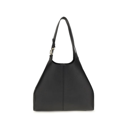 Coccinelle Schwarze Bos Taurus Kalbsleder Schultertasche