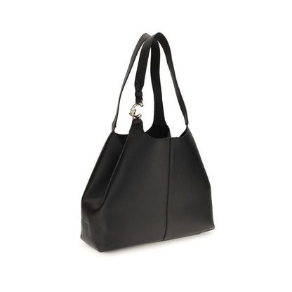 Coccinelle Schwarze Bos Taurus Kalbsleder Schultertasche