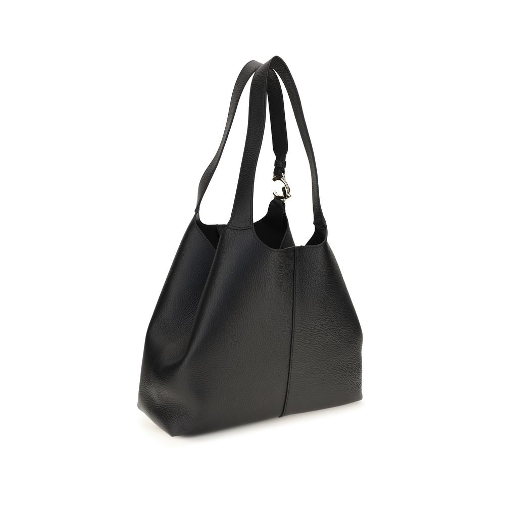 Coccinelle Schwarze Bos Taurus Kalbsleder Schultertasche