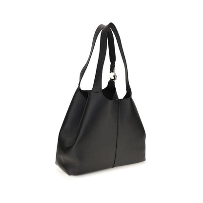 Coccinelle Schwarze Bos Taurus Kalbsleder Schultertasche