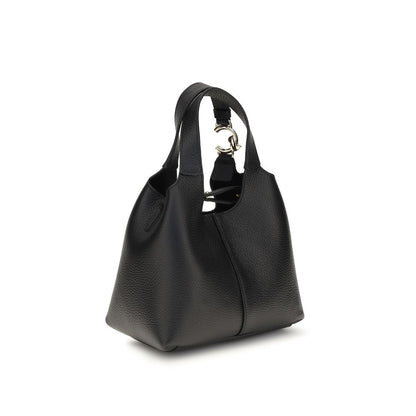 Coccinelle Schwarze Bos Taurus Kalbsleder Schultertasche