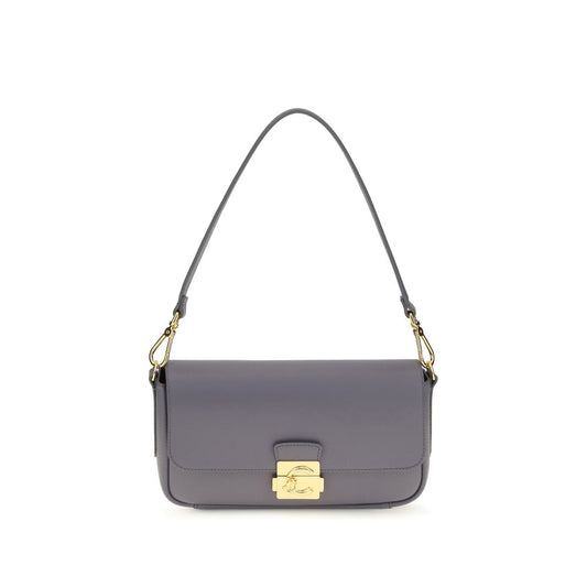 Coccinelle Schultertasche aus blauem Kalbsleder Bos Taurus