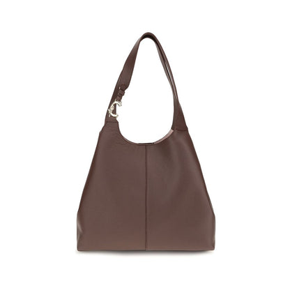 Coccinelle Beige Kalbsleder Bos Taurus Schultertasche