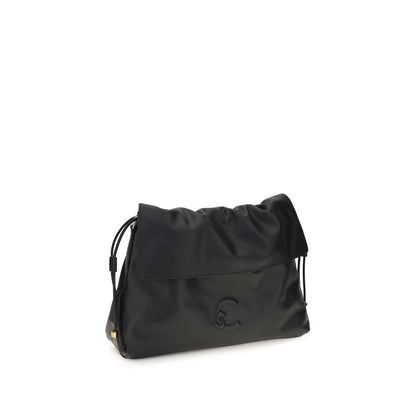 Coccinelle Schwarze Bos Taurus Kalbsleder Schultertasche