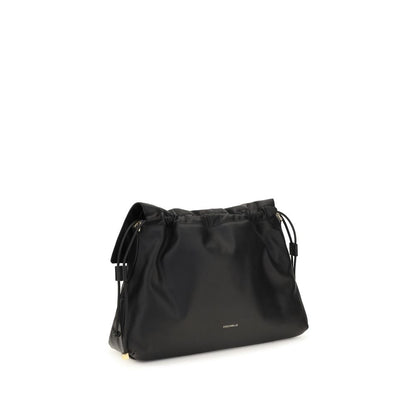 Coccinelle Schwarze Bos Taurus Kalbsleder Schultertasche