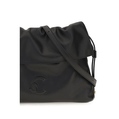 Coccinelle Schwarze Bos Taurus Kalbsleder Schultertasche