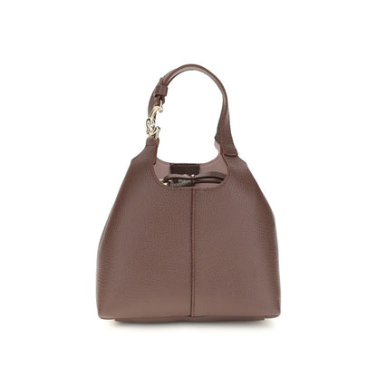 Coccinelle Beige Kalbsleder Bos Taurus Schultertasche