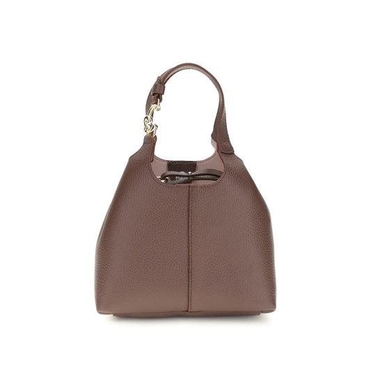 Coccinelle Beige Kalbsleder Bos Taurus Schultertasche