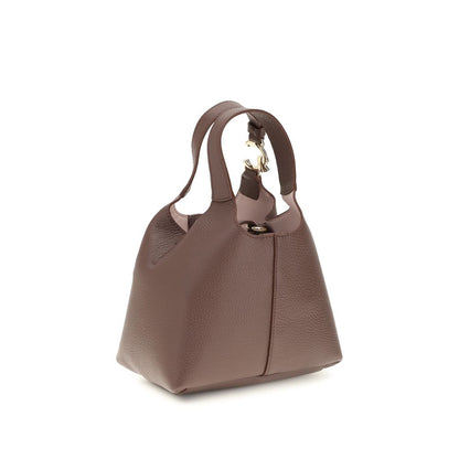 Coccinelle Beige Kalbsleder Bos Taurus Schultertasche