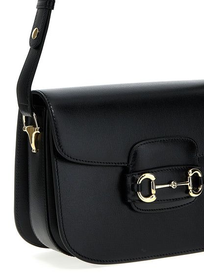 Gucci Schwarze Leder Umhängetasche