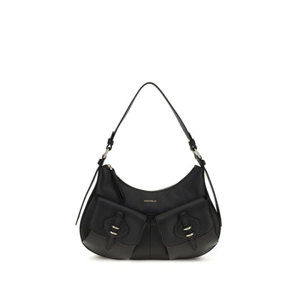 Coccinelle Schwarze Bos Taurus Kalbsleder Schultertasche