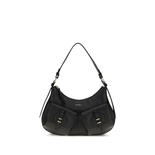 Coccinelle Schwarze Bos Taurus Kalbsleder Schultertasche
