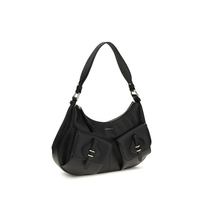 Coccinelle Schwarze Bos Taurus Kalbsleder Schultertasche