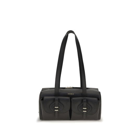 Coccinelle Schwarze Bos Taurus Kalbsleder Schultertasche