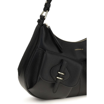 Coccinelle Schwarze Bos Taurus Kalbsleder Schultertasche