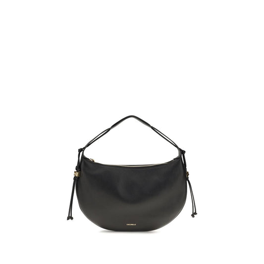 Coccinelle Schwarze Bos Taurus Kalbsleder Schultertasche