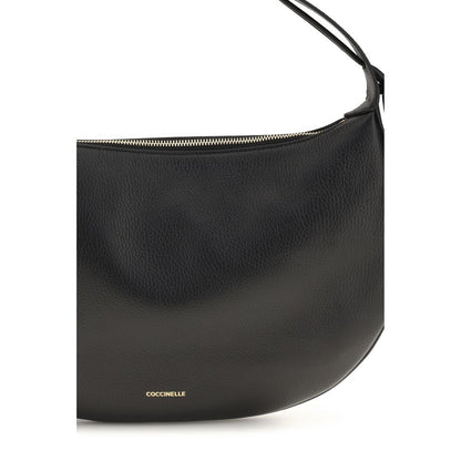 Coccinelle Schwarze Bos Taurus Kalbsleder Schultertasche