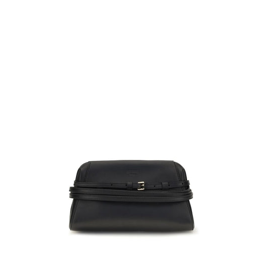 Moschino Schwarze Umhängetasche aus Ziegenleder