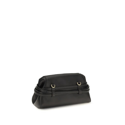 Moschino Schwarze Umhängetasche aus Ziegenleder
