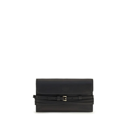 Moschino Schwarze Umhängetasche aus Ziegenleder