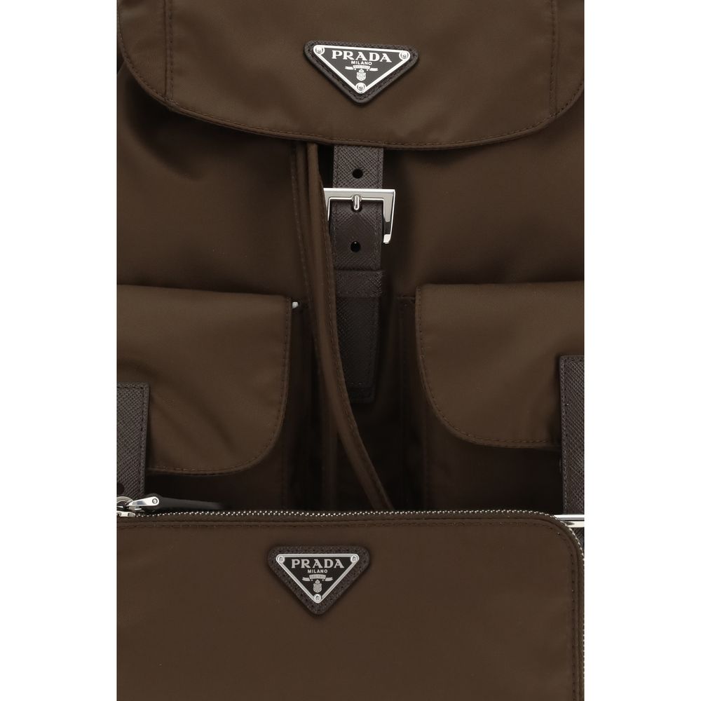 Prada Brauner Rucksack aus recyceltem Polyamid