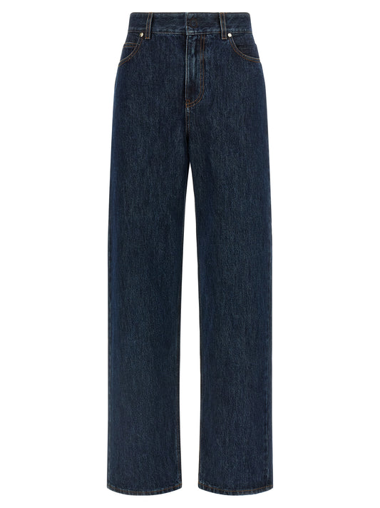 Fendi Blaue Jeans aus Baumwolle im geraden Schnitt