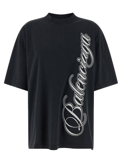 Balenciaga Schwarzes Baumwoll-T-Shirt