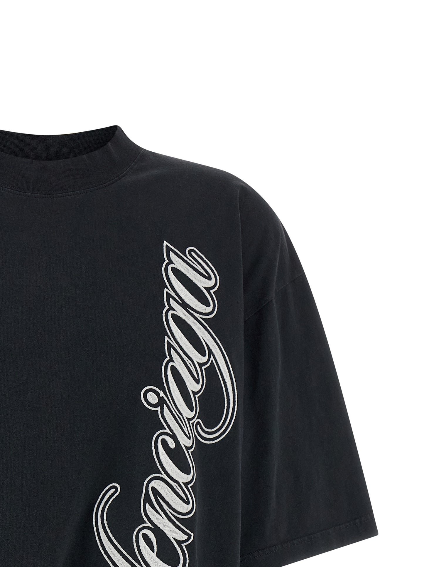 Balenciaga Schwarzes Baumwoll-T-Shirt