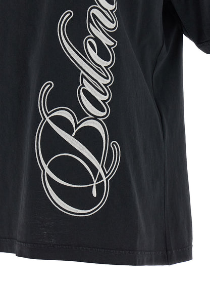 Balenciaga Schwarzes Baumwoll-T-Shirt