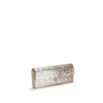 Jimmy Choo Goldfarbene Plexiglas-Clutch