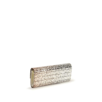 Jimmy Choo Goldfarbene Plexiglas-Clutch