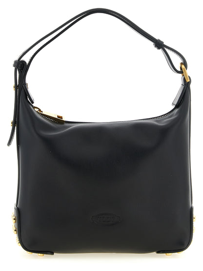 Tod's Schwarze Kalbsleder-Schultertasche