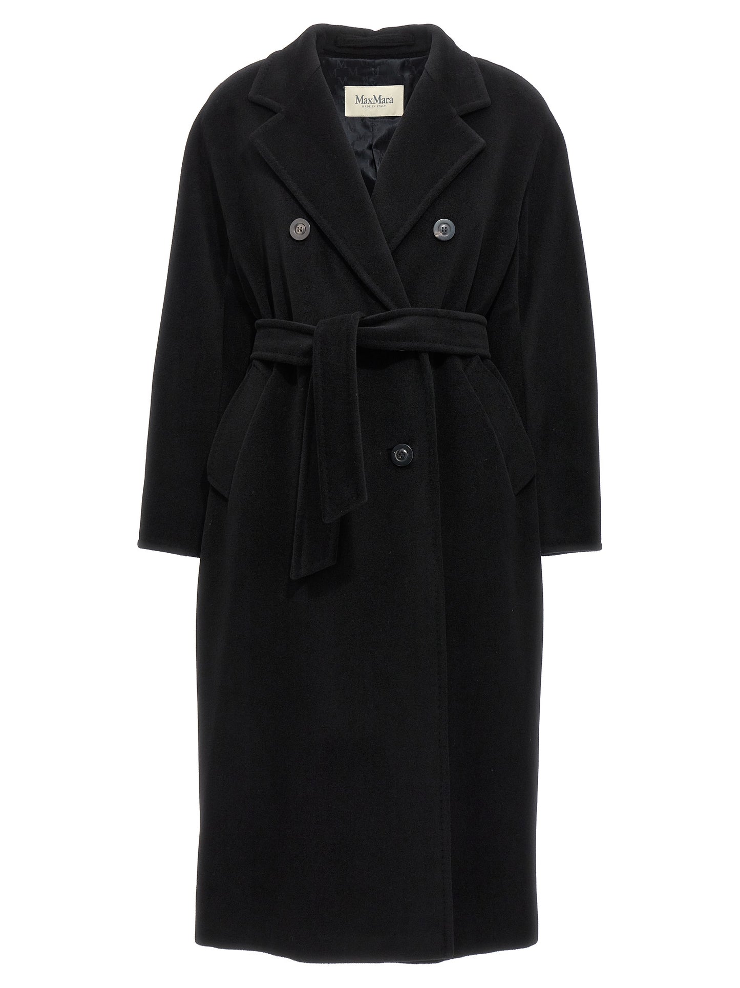 Max Mara Schwarzer Wollmantel aus reiner Schurwolle