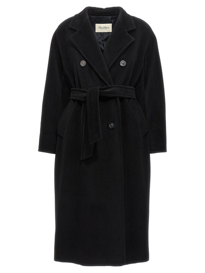 Max Mara Schwarzer Wollmantel aus reiner Schurwolle