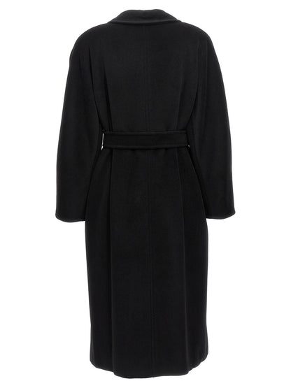Max Mara Schwarzer Wollmantel aus reiner Schurwolle