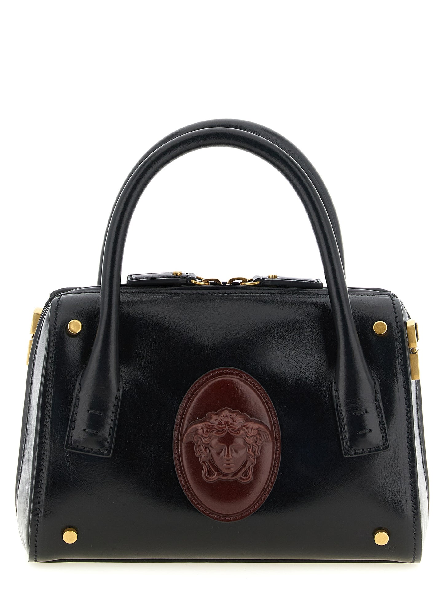 Versace Schwarze Kalbsleder-Handtasche