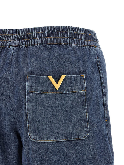 Valentino Garavani Blaue Baumwoll-Bermudashorts