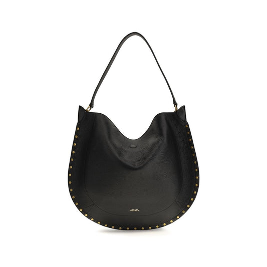 Isabel Marant Schwarze Bos Taurus Kalbsleder Schultertasche