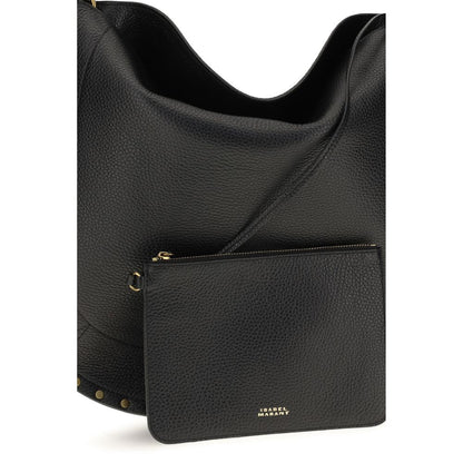 Isabel Marant Schwarze Bos Taurus Kalbsleder Schultertasche