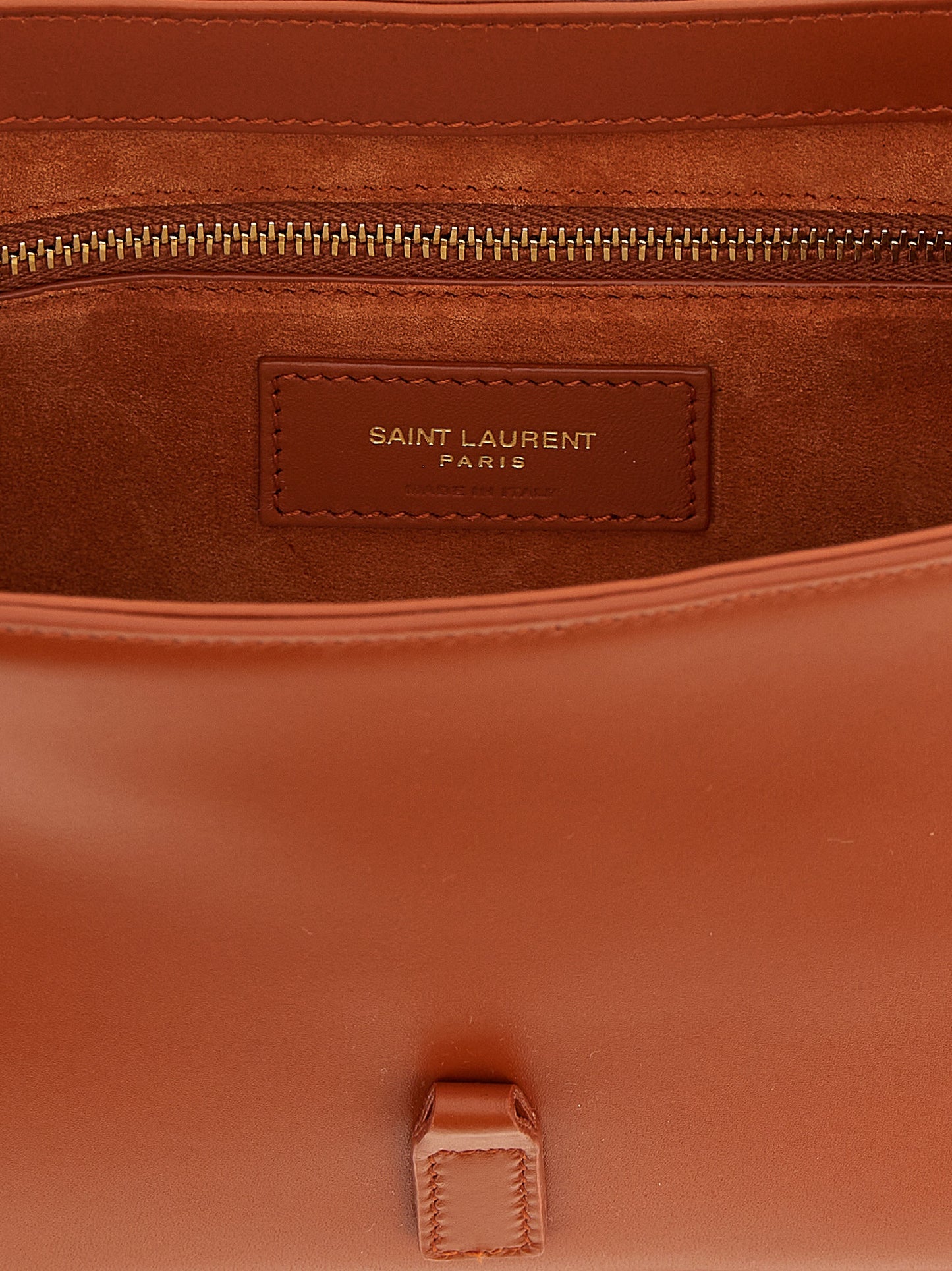 Saint Laurent Orange Kalbsleder Schultertasche