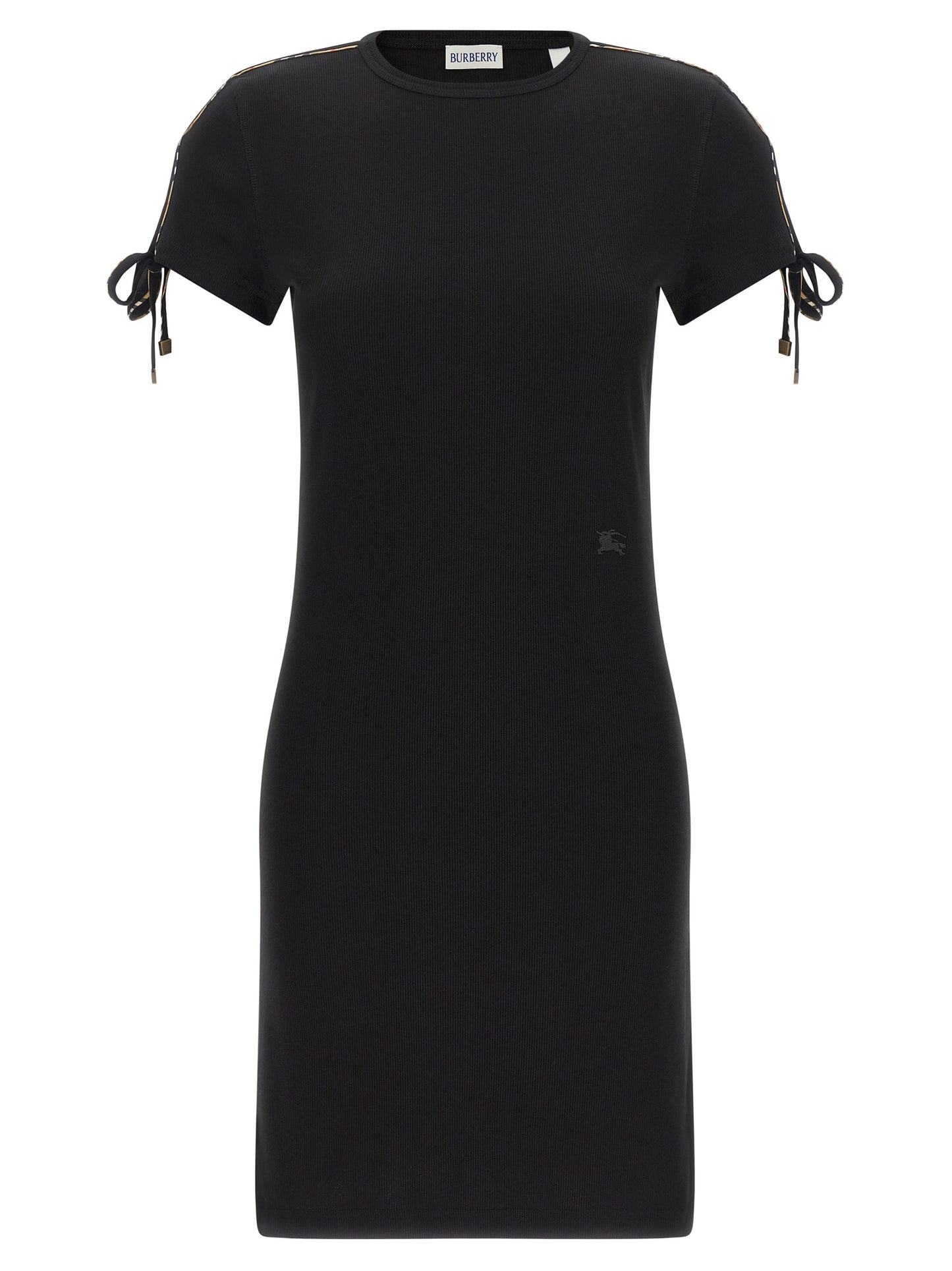 Burberry Schwarzes kurzes Baumwollkleid
