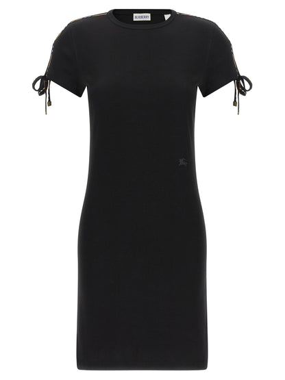Burberry Schwarzes kurzes Baumwollkleid